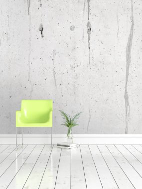 Modern parlak iç. 3D render