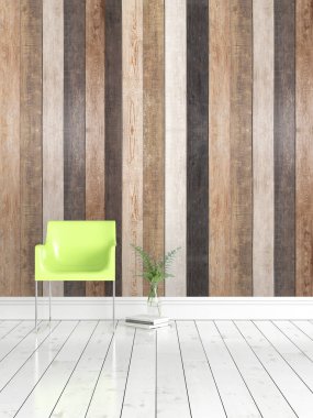 Modern parlak iç. 3D render