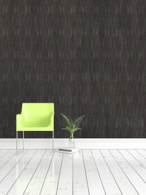 Modern parlak iç. 3D render