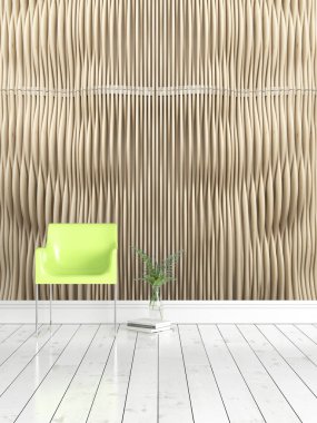 Modern parlak iç. 3D render