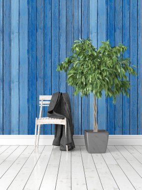 Modern parlak iç. 3D render