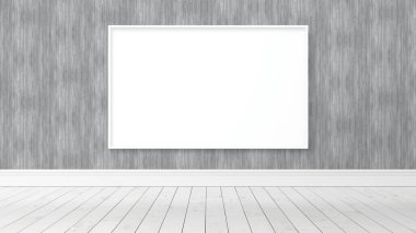 Boş çerçeve ile modern parlak iç. 3D render