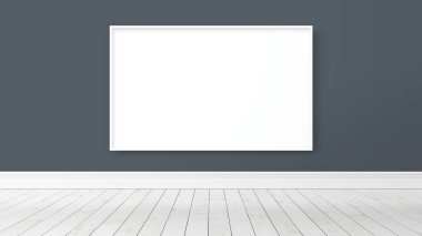Boş çerçeve ile modern parlak iç. 3D render