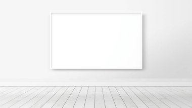 Boş çerçeve ile modern parlak iç. 3D render
