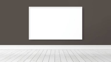 Boş çerçeve ile modern parlak iç. 3D render