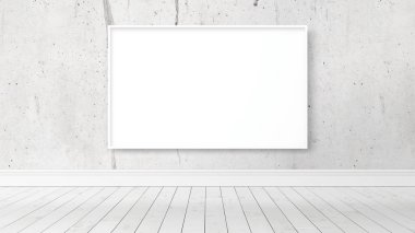 Boş çerçeve ile modern parlak iç. 3D render