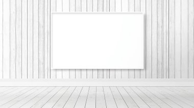 Boş çerçeve ile modern parlak iç. 3D render