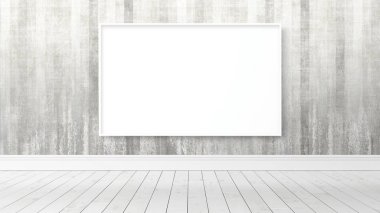 Boş çerçeve ile modern parlak iç. 3D render