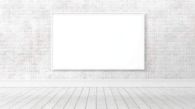 Boş çerçeve ile modern parlak iç. 3D render
