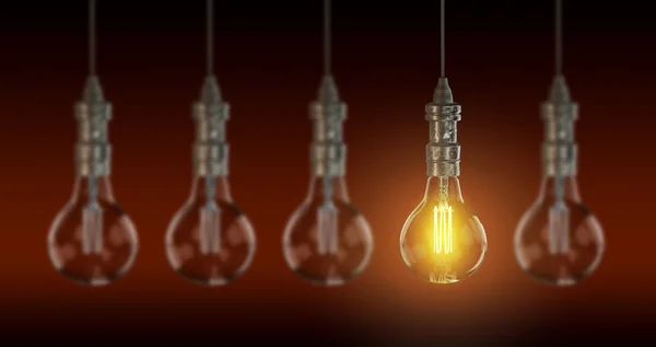 Light bulb lampen. 3D-rendering — Stockfoto