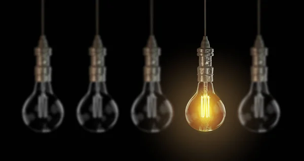 Light bulb lampen. 3D-rendering — Stockfoto