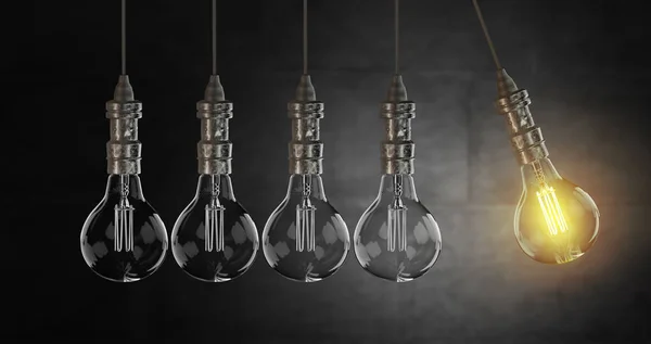 Light bulb lampen. 3D-rendering — Stockfoto