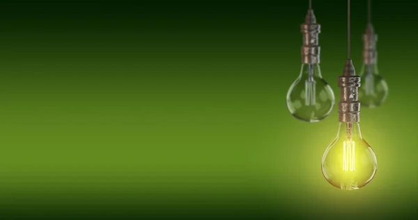 Light bulb lampen. 3D-rendering — Stockfoto
