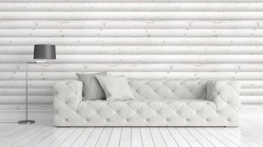 Modern parlak iç. 3D render