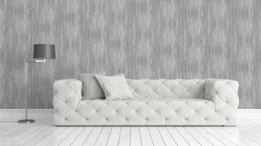 Modern parlak iç. 3D render