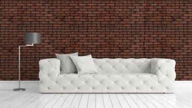 Modern parlak iç. 3D render