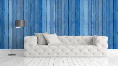 Modern parlak iç. 3D render