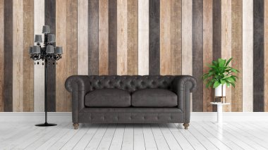 Modern parlak iç. 3D render