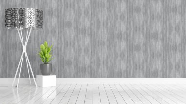 Modern parlak iç. 3D render