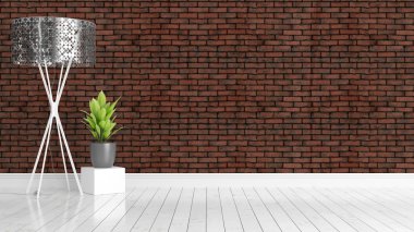 Modern parlak iç. 3D render