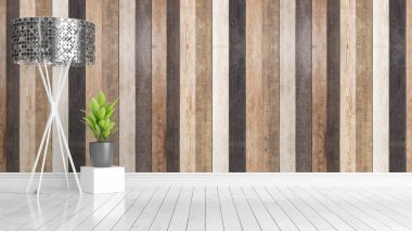 Modern parlak iç. 3D render