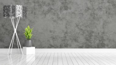 Modern parlak iç. 3D render