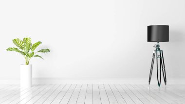 Modern parlak iç. 3D render