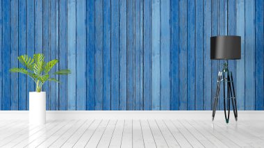 Modern parlak iç. 3D render