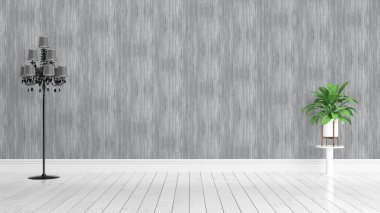 Modern parlak iç. 3D render