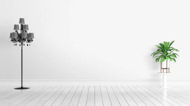 Modern parlak iç. 3D render