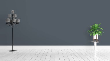 Modern parlak iç. 3D render