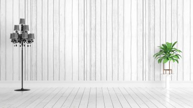 Modern parlak iç. 3D render