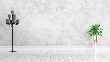 Modern parlak iç. 3D render