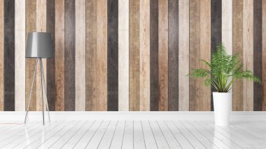 Modern parlak iç. 3D render