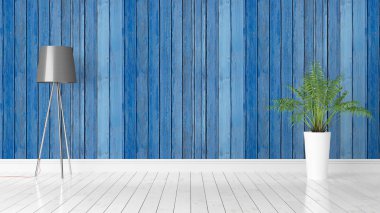 Modern parlak iç. 3D render