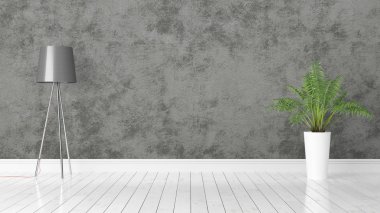 Modern parlak iç. 3D render