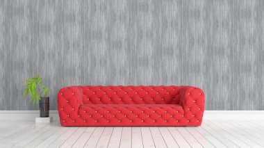 Modern parlak iç. 3D render