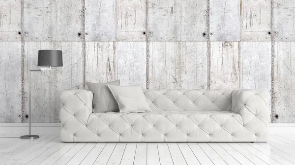 Modern parlak iç. 3D render