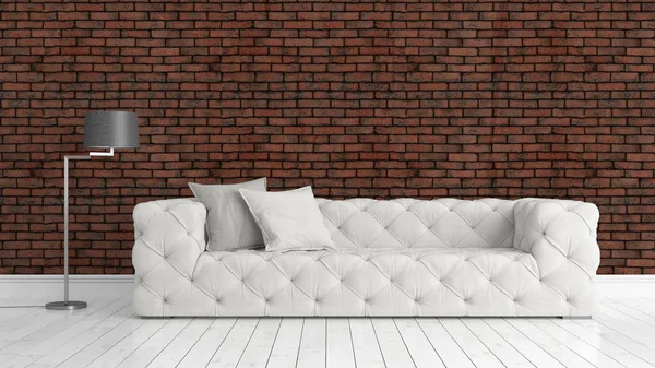 Modern parlak iç. 3D render