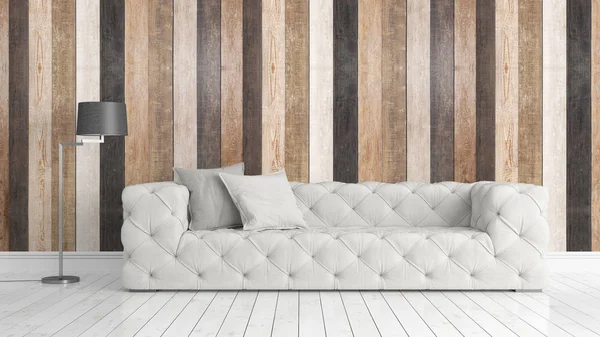 Modern parlak iç. 3D render