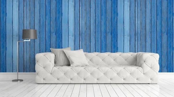 Modern parlak iç. 3D render