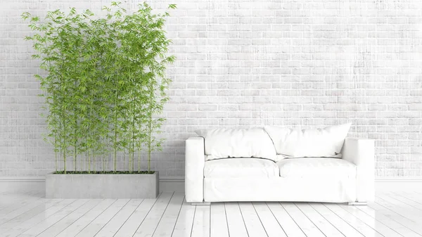 Modern parlak iç. 3D render