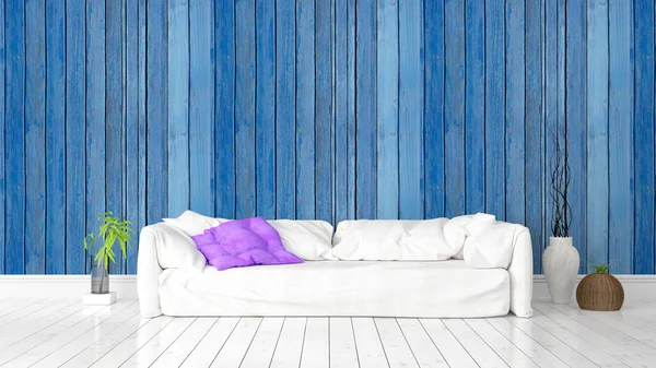 Modern parlak iç. 3D render