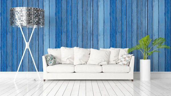 Modern parlak iç. 3D render