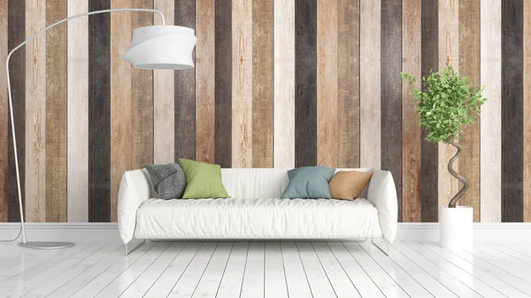 Modern parlak iç. 3D render