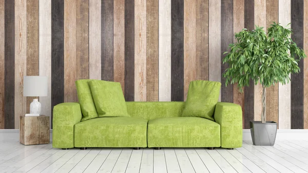 Modern parlak iç. 3D render