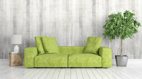 Modern parlak iç. 3D render