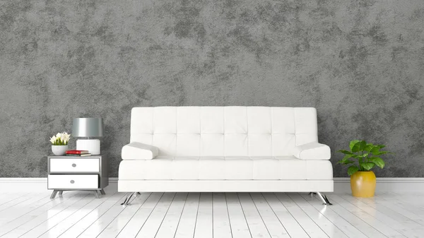 Modern parlak iç. 3D render