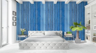 Modern parlak iç. 3D render