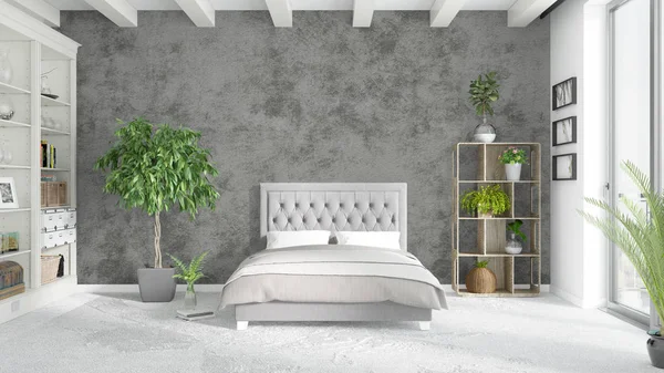 Modern parlak iç. 3D render